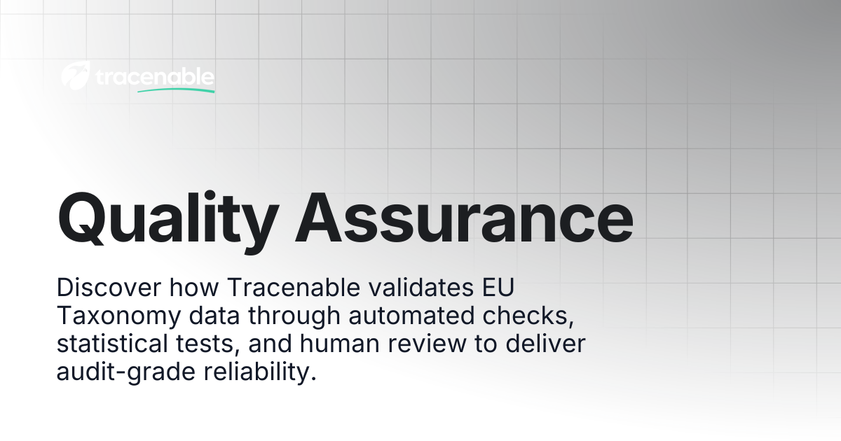 Quality Assurance | Tracenable Documentation