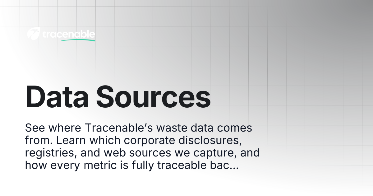 Data Sources | Tracenable Documentation