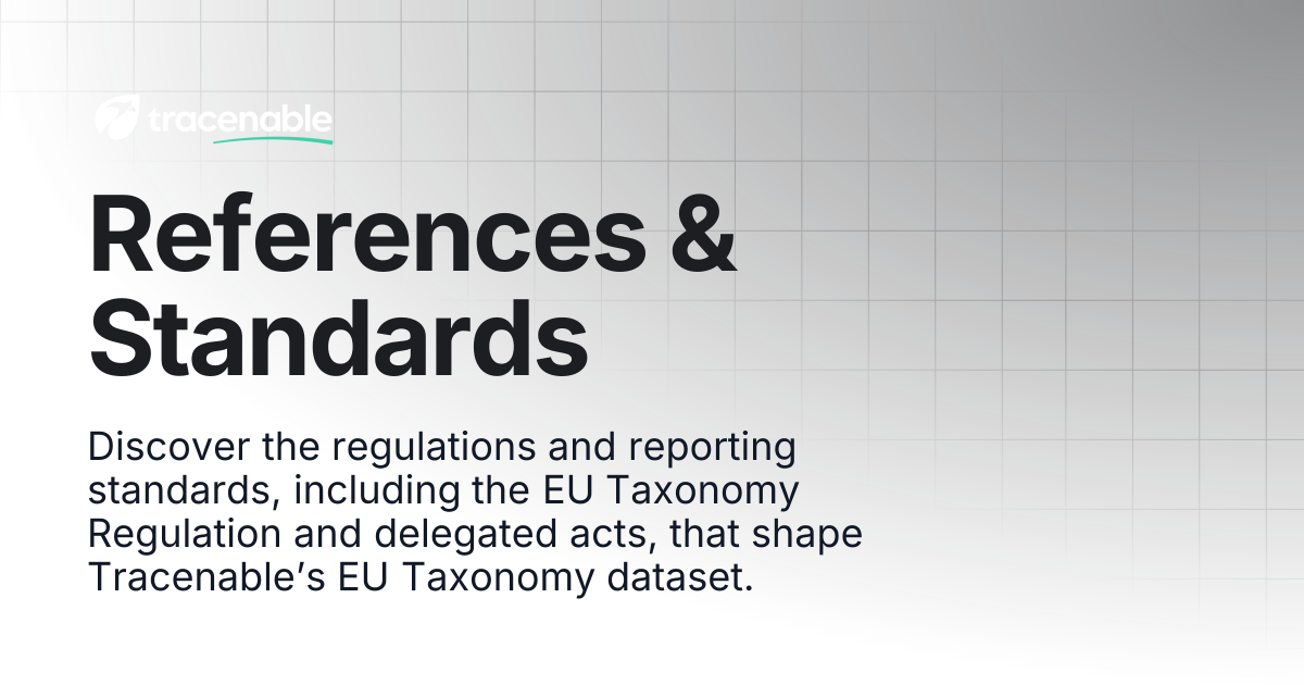 References & Standards | Tracenable Documentation
